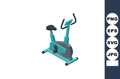 Exercise bike fitness equipment teal and gray stationary cyc Product Image 1