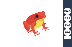 Red frog amphibian vector illustration with black eyes and y Product Image 1