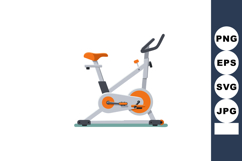 Exercise bike with orange seat and pedals for indoor fitness Product Image 1
