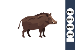 Wild boar standing side view vector illustration realistic b Product Image 1