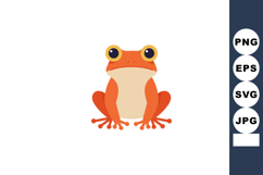 Red frog sitting with big eyes simple cute amphibian vector Product Image 1