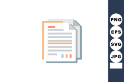 Document with highlighted text and charts flat design style Product Image 1