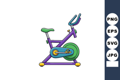 Exercise bike with purple frame and green seat for indoor fi Product Image 1
