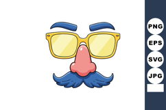 Funny cartoon disguise glasses with fake nose blue mustache Product Image 1