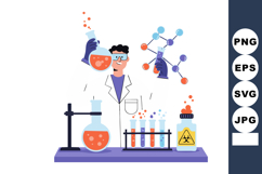 Scientist experimenting with chemical liquids in laboratory Product Image 1
