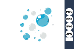 Blue and white bubbles floating in vector illustration with Product Image 1