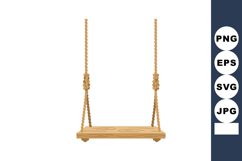 Wooden swing hanging with rope simple playground equipment v Product Image 1