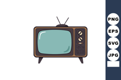 Vintage television set with antenna and knobs retro style ve Product Image 1