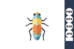 Fly carrying cluster of orange eggs insect vector illustrati Product Image 1