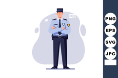 Police officer standing with arms crossed in uniform vector Product Image 1