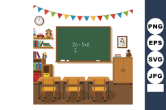 Classroom Interior with Chalkboard and Educational Toys in L Product Image 1