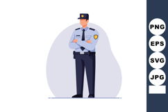Police officer standing with crossed arms in uniform vector Product Image 1