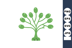 Green abstract plant with rounded leaves vector illustration Product Image 1