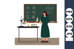 Female Scientist Working with Chemistry Equipment in Laborat Product Image 1
