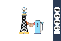 Oil rig and electric fuel pump handshake energy cooperation Product Image 1