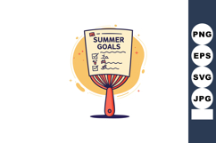 Summer goals checklist on handheld fan with orange backgroun Product Image 1