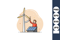 Renewable energy concepts with wind turbine and solar panel Product Image 1