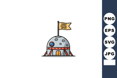 Moon-shaped dome hotel with flag first hotel open creative a Product Image 1