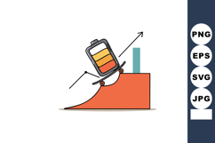 Battery Charging Progress Concept with Skateboard and Growth Product Image 1