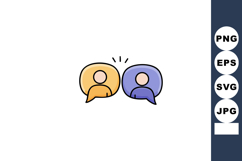 Two people communication speech bubbles conversation illustr Product Image 1