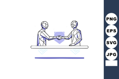 Polygonal business people shaking hands collaboration agreem Product Image 1