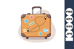 Travel suitcase with destination markers and colorful sticke Product Image 1