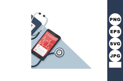Medical stethoscope and smartphone with heart rate monitor h Product Image 1