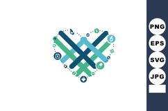 Medical healthcare and finance concept heart icon with overl Product Image 1