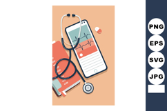 Stethoscope and smartphone with heart rate monitor medical t Product Image 1