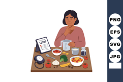 Woman Thinking About Blood Pressure and Healthy Food Choices Product Image 1