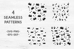 Sea seamless pattern svg Sea digital paper Underwater svg Product Image 2