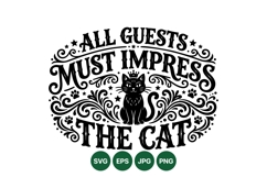 Funny Black Cat Typography Illustration Design Product Image 1