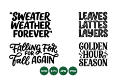 Hand Lettered Autumn Fall Quote Clipart Design Product Image 1