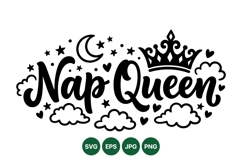 Hand Drawn Nap Queen SVG Design For Sleep Shirts Product Image 1