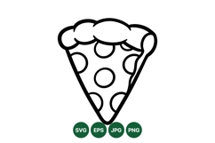 Line Art Pizza Slice Illustration For Print Product Image 1