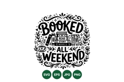 Hand Lettered Booked All Weekend Reading Design Product Image 1