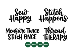 Hand Lettered Sewing Quotes SVG Design Product Image 1