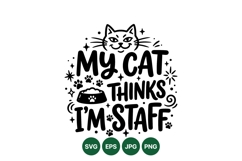 Funny Cat Staff Quote SVG Illustration Design Product Image 1