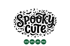 Hand Lettered Spooky Cute Halloween SVG Cut File Product Image 1