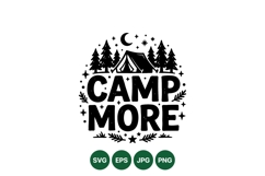 Hand Drawn Camping SVG with Tent and Trees Product Image 1