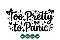 Hand Lettered Too Pretty Typography SVG Design Product Image 1