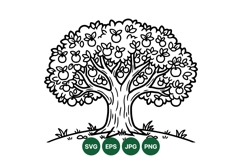 Hand Drawn Apple Tree Clipart Illustration Product Image 1
