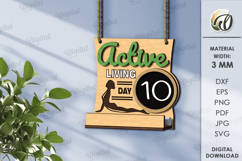 Habit Countdown plaque Laser cut. Health SVG Product Image 1