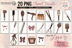 Hair Accessories Clipart Bundle PNG Beauty Tools Set Product Image 2