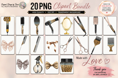 Leopard Hair Clipart Bundle PNG Beauty Tools Set Clipart PNG Product Image 2