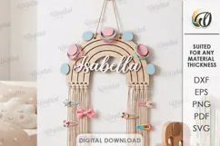 Personalized Hair Bow Holder Laser Cut. Hair Bow Hanger SVG Product Image 1