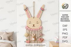 Bunny Hair Bow Holder Laser Cut. Hair Bow Hanger SVG Product Image 1