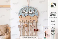 Personalized Hair Bow Holder Laser Cut. Hair Bow Hanger SVG Product Image 1
