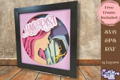 Hair Stylist Svg Shadow Box, 3D Layered Hair Salon, Beauty Product Image 2