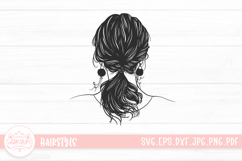 Young Woman Hairstyle Line Art SVG Product Image 1